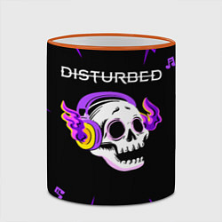 Кружка 3D Disturbed неоновый череп, цвет: 3D-оранжевый кант — фото 2