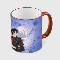 Кружка 3D Миллер и Мимори - Волшебница и злой офицер, цвет: 3D-оранжевый кант