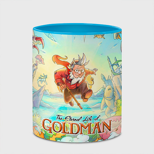 Кружка цветная Герои The eternal life of goldman / 3D-Белый + небесно-голубой – фото 2