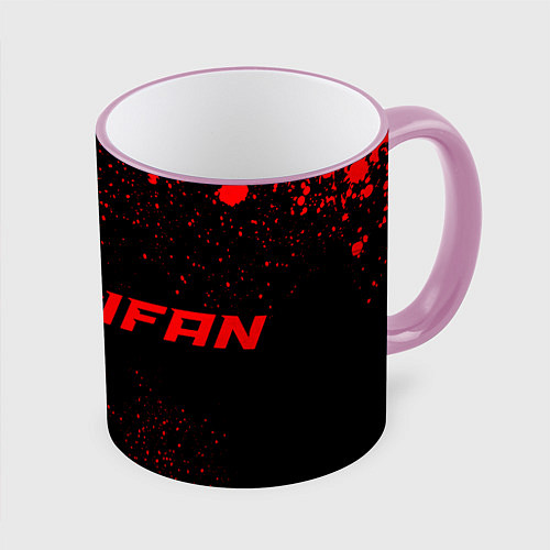 Кружка цветная Lifan - red gradient по-горизонтали / 3D-Розовый кант – фото 1