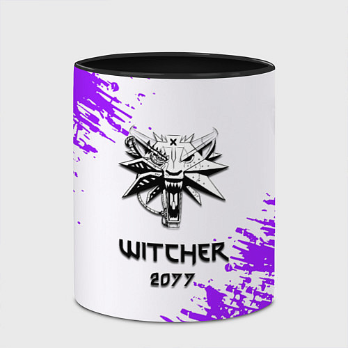 Кружка цветная The Witcher 2077 неоновые краски / 3D-Белый + черный – фото 2