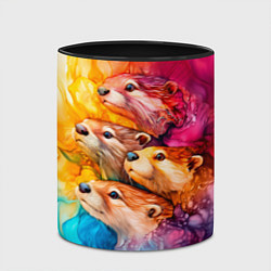 Кружка 3D Четыре выдры, цвет: 3D-белый + черный — фото 2