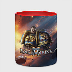 Кружка 3D Warhammer 40000 space marine 2 Captain Titus, цвет: 3D-белый + красный — фото 2