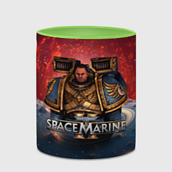 Кружка 3D Warhammer 40000 space marine 2 Captain Titus, цвет: 3D-белый + светло-зеленый — фото 2