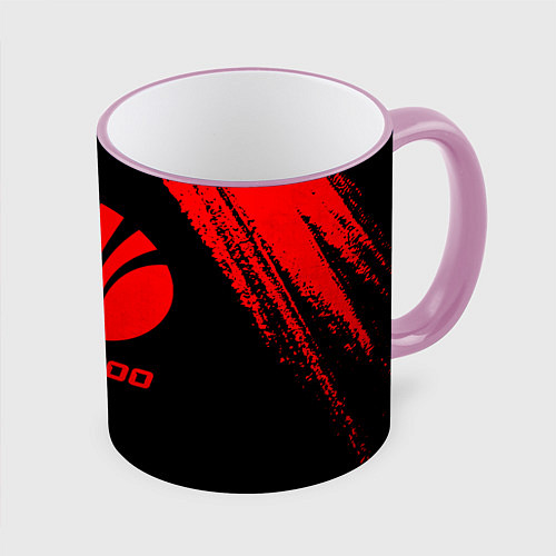 Кружка цветная Daewoo - red gradient / 3D-Розовый кант – фото 1