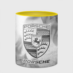 Кружка 3D Porsche - white gradient, цвет: 3D-белый + желтый — фото 2