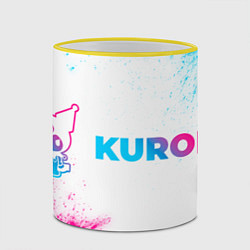 Кружка 3D Kuromi neon gradient style по-горизонтали, цвет: 3D-желтый кант — фото 2