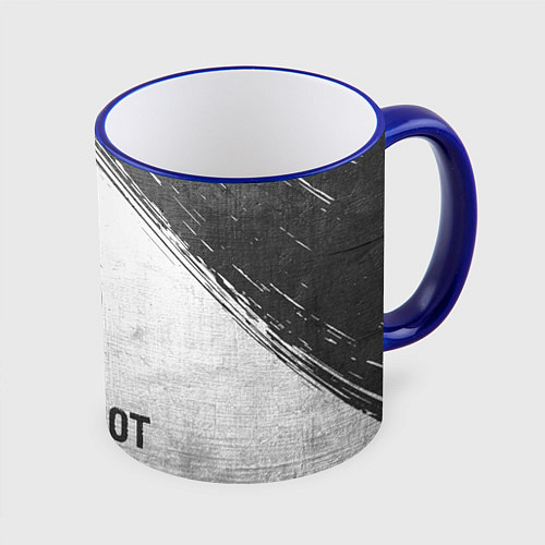 Кружка цветная Slipknot - white gradient / 3D-Синий кант – фото 1