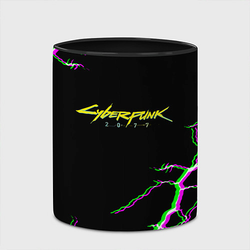 Кружка цветная Cyberpunk storm 2077 / 3D-Белый + черный – фото 2
