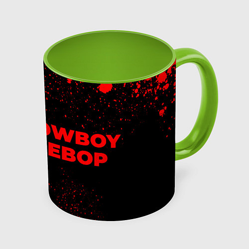 Кружка цветная Cowboy Bebop - red gradient по-горизонтали / 3D-Белый + светло-зеленый – фото 1