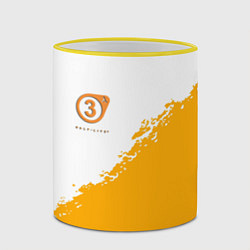 Кружка 3D Half life 3 краски, цвет: 3D-желтый кант — фото 2