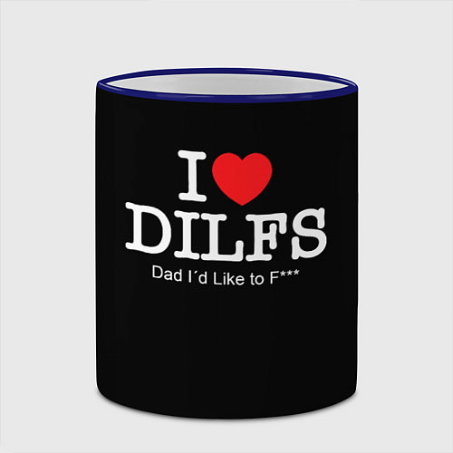 Кружка цветная Я люблю DILFs / 3D-Синий кант – фото 2