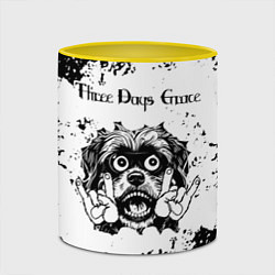 Кружка 3D Three Days Grace - рок пес, цвет: 3D-белый + желтый — фото 2
