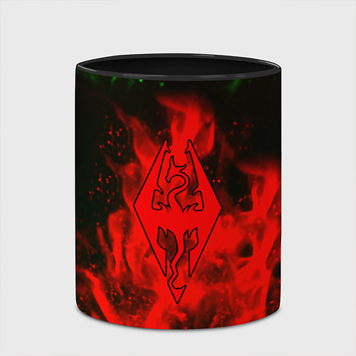 Кружка цветная Skyrim fire steel / 3D-Белый + черный – фото 2