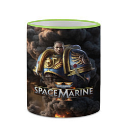 Кружка 3D Captain Titus Warhammer 40000 space marine 2, цвет: 3D-светло-зеленый кант — фото 2