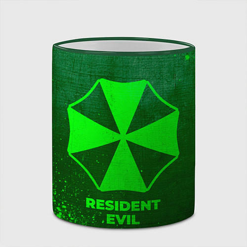 Кружка цветная Resident Evil - green gradient / 3D-Зеленый кант – фото 2