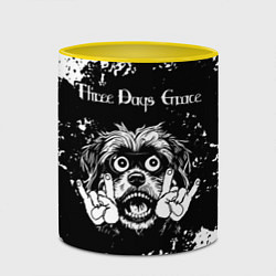 Кружка 3D Three Days Grace рок пес, цвет: 3D-белый + желтый — фото 2