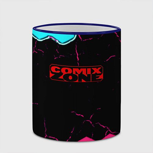 Кружка цветная Comix zone hexagon / 3D-Синий кант – фото 2