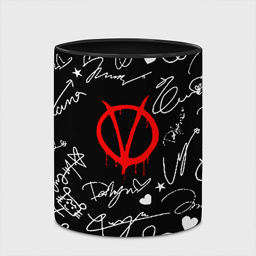 Кружка цветная Vendeta bend / 3D-Белый + черный – фото 2