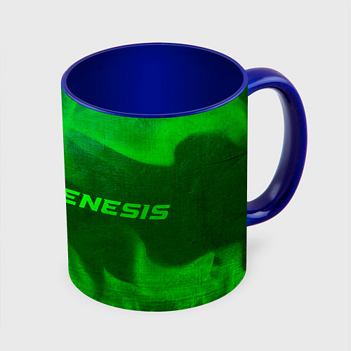 Кружка цветная Genesis - green gradient по-горизонтали / 3D-Белый + синий – фото 1