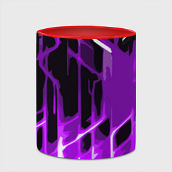 Кружка 3D Abstract purple stripes on a black background, цвет: 3D-белый + красный — фото 2