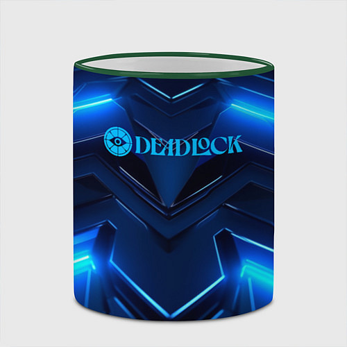 Кружка цветная Deadlock logo и синий неон / 3D-Зеленый кант – фото 2