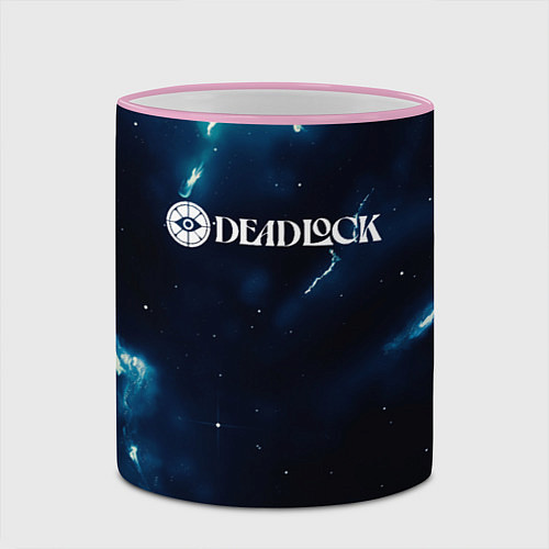 Кружка цветная Deadlock logo синие молнии / 3D-Розовый кант – фото 2
