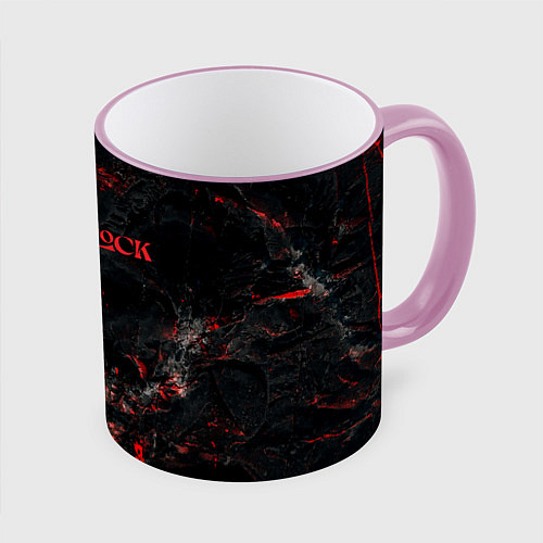 Кружка цветная Deadlock logo red texture / 3D-Розовый кант – фото 1