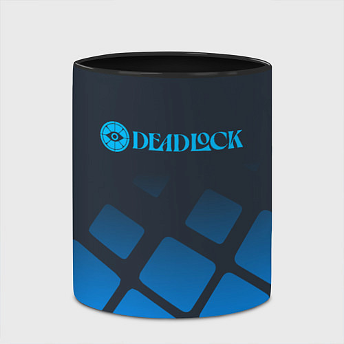 Кружка цветная Deadlock синий логотип / 3D-Белый + черный – фото 2