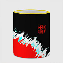 Кружка 3D Барселона фк краски, цвет: 3D-желтый кант — фото 2
