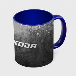 Кружка 3D Skoda - grey gradient по-горизонтали, цвет: 3D-белый + синий