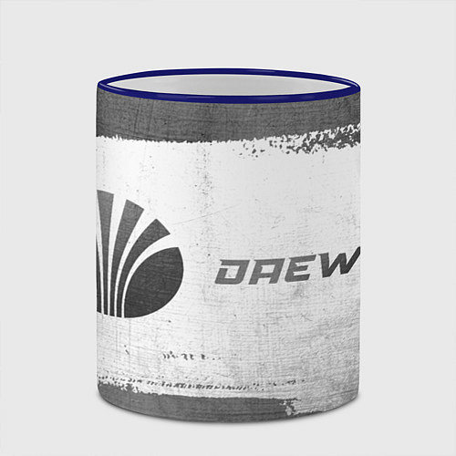 Кружка цветная Daewoo - white gradient по-горизонтали / 3D-Синий кант – фото 2