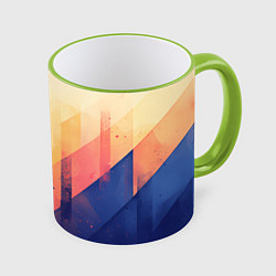 Кружка 3D Abstract art - geometric shapes, цвет: 3D-светло-зеленый кант