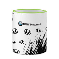 Кружка 3D BMW x honda pattern, цвет: 3D-светло-зеленый кант — фото 2