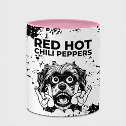 Кружка 3D Red Hot Chili Peppers - рок пес, цвет: 3D-белый + розовый — фото 2