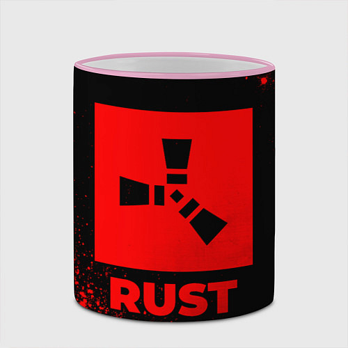 Кружка цветная Rust - red gradient / 3D-Розовый кант – фото 2