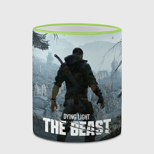 Кружка цветная Кайл Крейн Dying light the beast / 3D-Светло-зеленый кант – фото 2