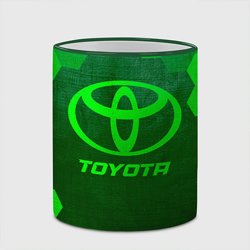 Кружка цветная Toyota - green gradient / 3D-Зеленый кант – фото 2