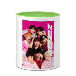 Кружка 3D Ateez группа, цвет: 3D-белый + светло-зеленый — фото 2