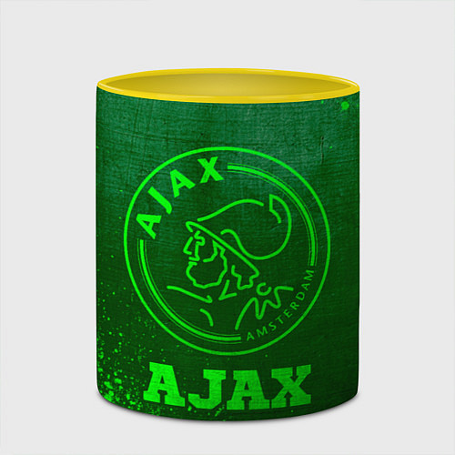 Кружка цветная Ajax - green gradient / 3D-Белый + желтый – фото 2