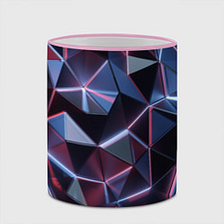 Кружка 3D Неоновые геометрические плиты, цвет: 3D-розовый кант — фото 2