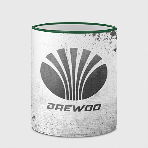 Кружка цветная Daewoo - white gradient / 3D-Зеленый кант – фото 2