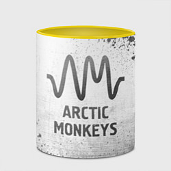 Кружка 3D Arctic Monkeys - white gradient, цвет: 3D-белый + желтый — фото 2