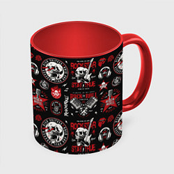 Кружка 3D High voltage rock and roll forever, цвет: 3D-белый + красный
