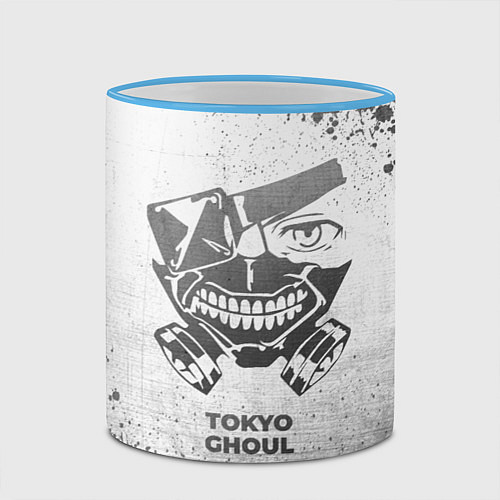 Кружка цветная Tokyo Ghoul - white gradient / 3D-Небесно-голубой кант – фото 2