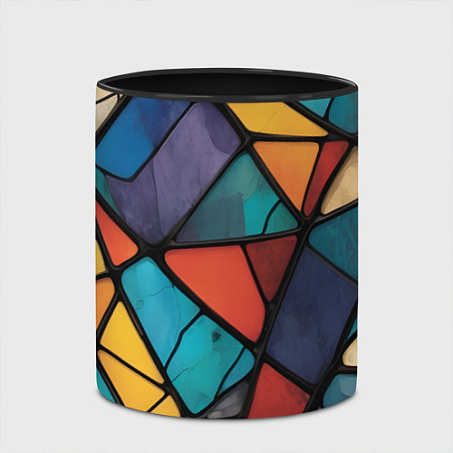 Кружка цветная Цветное стекло витраж / 3D-Белый + черный – фото 2