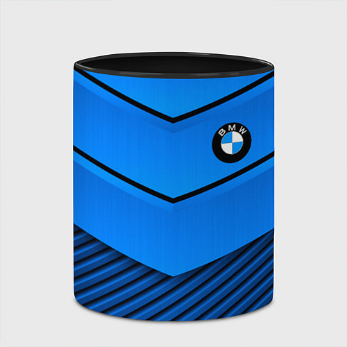 Кружка цветная BMW geometry blue / 3D-Белый + черный – фото 2