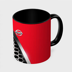 Кружка 3D Nissan metalic auto, цвет: 3D-белый + черный