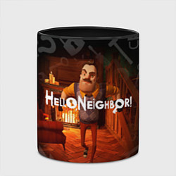 Кружка 3D Привет сосед у камина, цвет: 3D-белый + черный — фото 2