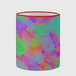 Кружка 3D Разноцветные слайды - абстракция, цвет: 3D-красный кант — фото 2